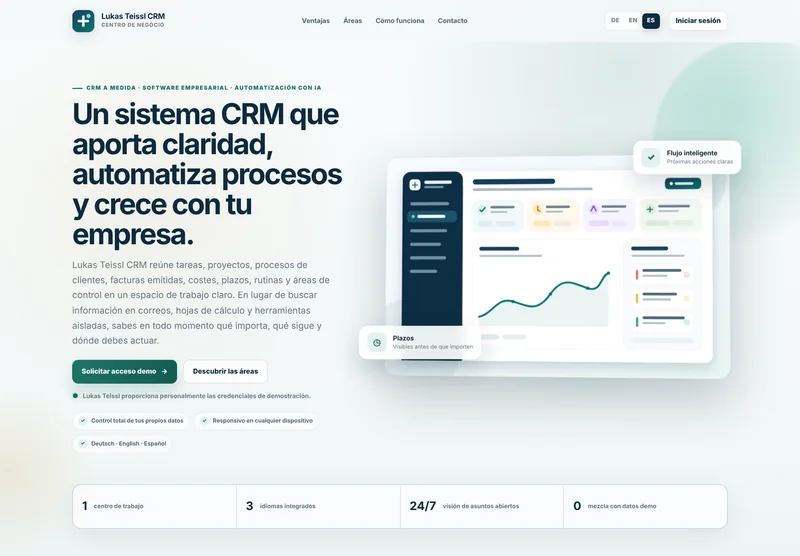 Lukas Teissl CRM – Vista pública del proyecto (ES)