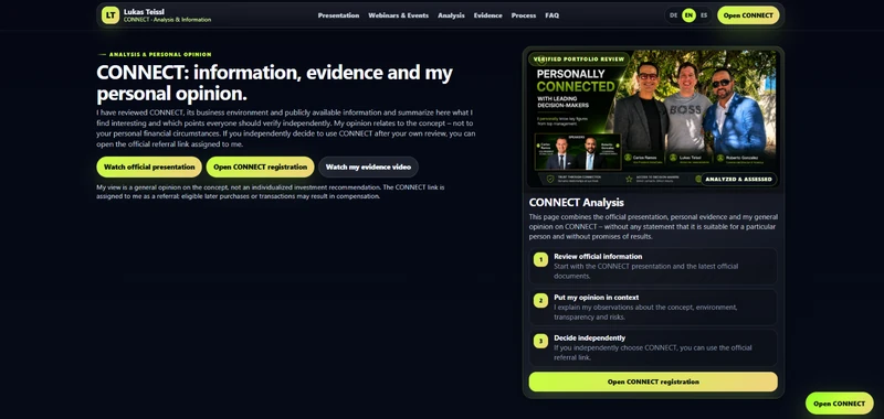 CONNECT · Informationsportal · Desktopansicht · EN