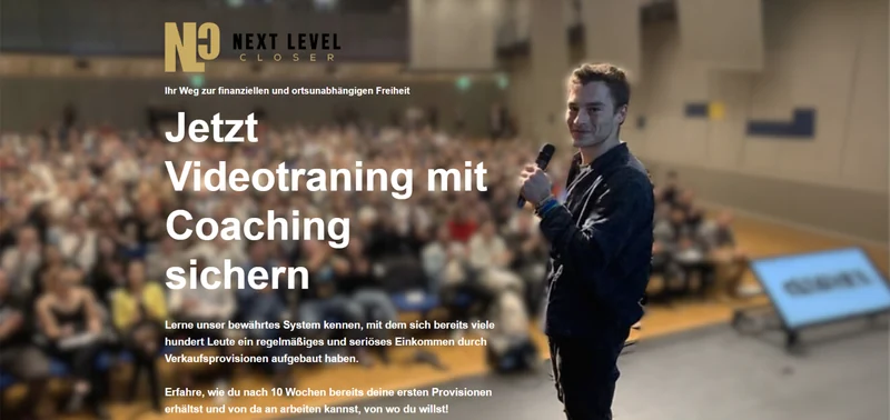 Next Level Closer · Partner Landing Page – Public project view (DE)