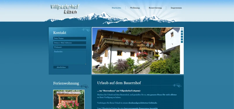 Villpederhof · Urlaub auf dem Bauernhof · Desktopansicht · DE