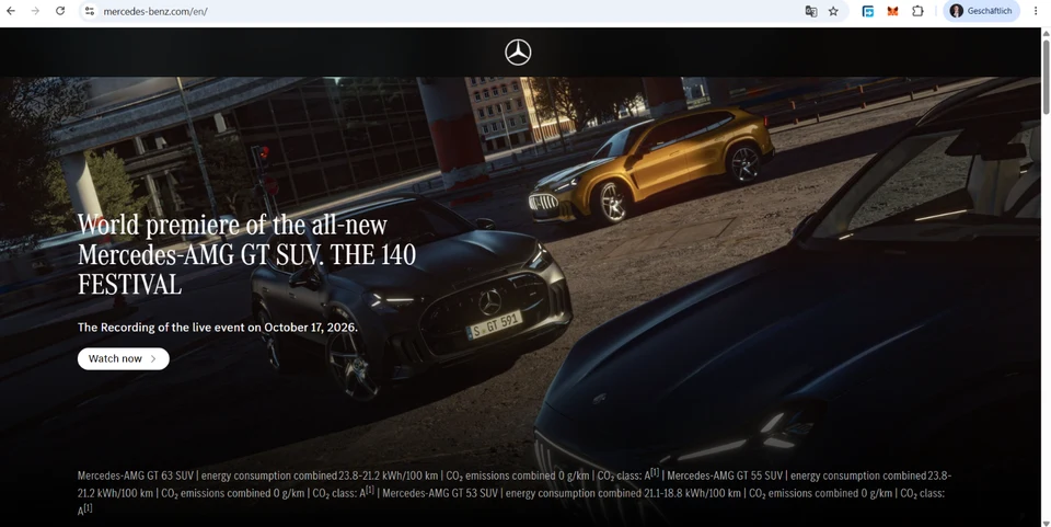 Mercedes-Benz · Website view: Mercedes-Benz · Website view
