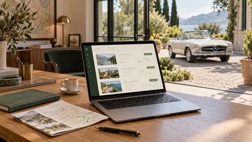 Mercedes-Benz · Digital travel planning · Illustration