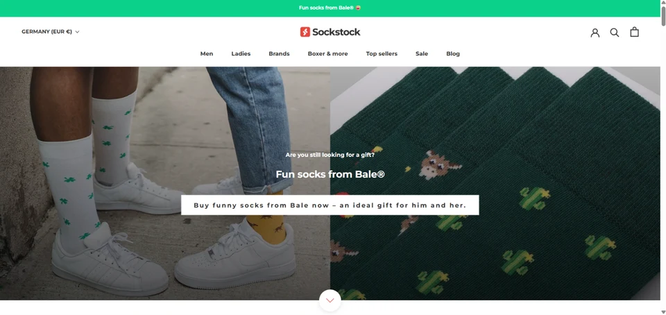 Sockstock · Vista del sitio: Sockstock · Vista del sitio web
