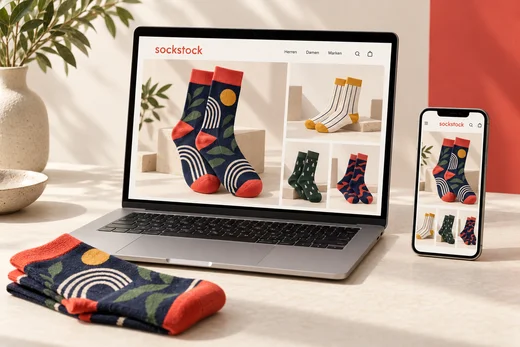 Sockstock · Ilustración de diseño de una tienda online · Ilustración