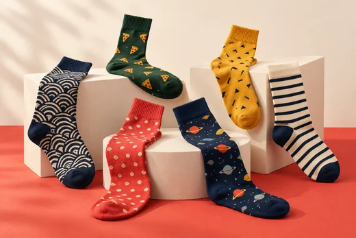 Sockstock · Colores y presentación de productos · Ilustración