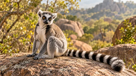 Urlaub auf Madagaskar · Lemurs as a travel illustration · Illustration